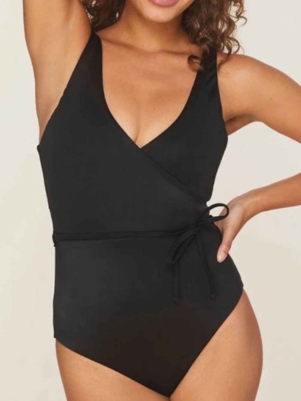 Andie belmar Black Wrap One-Piece Swimsuit